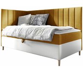 Cama continental baltimore 164, continental, individuales, amarillo, 80x200, tapiz, cuero ecológico, somieres, 88x208x115cm