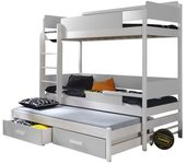 Litera henderson 114, litera con cama extra, gris, 90x190, 90x200, madera, somieres, 98x208x183cm