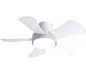 Ventilador 25w dc blanco 5 aspas reversibles modelo gregario fabrilamp