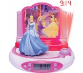 Lexibook - princesas de disney - radio reloj despertador para niños con proyecciones de imágenes