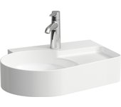Lavabo laufen val, sin agujero para grifo, con rebosadero, 530x400mm, semiseco a la derecha, h815288a001091, color: blanco con lcc activo