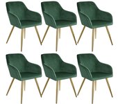 Juego de 6 sillas con patas doradas salón asiento cocina comedor diseño elegante terciopelo verde 08_0000062