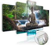 Cuadros decorativos en vidrio acrílico motivo buda y cascada 100x50 cm vat110100 tva110100