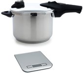Set olla a presion y bascula pyrex® gallery/px 18x14x2cm - 6l - 5kg - acero