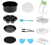 12 piezas de accesorios para freidoras de aire caliente, láminas de silicona para pizza y barbacoa accesorios para freidoras de 7''