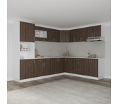 Set cocina haaus karo v36, roble bronce/blanco, encimera thermo 28 mm, l 280 x 220 cm