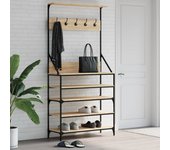 Maison exclusive - perchero con zapatero roble sonoma 90x34x184 cm