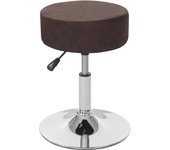 Taburete regulable en altura ø 35cm vintage símil ante marrón oscuro 04_0005330