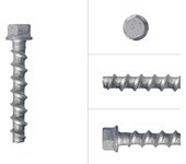 Tornillos para hormigón galvanizados m8 x 70 mm cabeza hexagonal sw13 - caja a 50 piezas