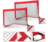Juego de portería de fútbol de 2 uds. red de fútbol plegable mini portería de fútbol para niños 120 x 90 x 90 cm