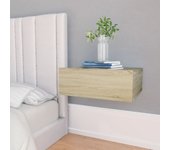 Vidaxl mesita de noche sama flotante 1 cajón roble 15x40x30 cm