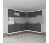 Set cocina haaus esquina karo v36, antracita/blanco, encimera thermo 28 mm, l 280 x 220 cm