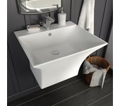 Fregadero de pared cerámica blanco 500 x 450 x 410 mm