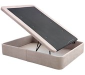 Canape abatible tela con tapa marco 3d altura 36 cm - 160x190 cm - piedra - si