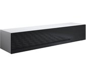 Mueble tv colgante | mueble de televisión | mueble de salón | 1 puerta | 160x30x40cm | modelo luke h2 | blanco y negro brillo