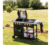 Barbacoa de gas vesuvio duo 3 quemadores + plancha 3 quemadores