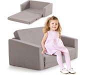 Costway sillones infantiles convertible 2 en 1, sofá cama plegable para niños, sofá convertible en cama con funda suave y lavable, muebles para niños