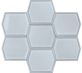 Azulejo hexagonal frame azul brillo 12,5x15