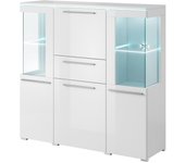 Aparador alto para salón color blanco brillante colección bombay