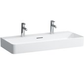 Laufen val lavabo sobre encimera 950x420mm, 2 agujeros para grifo, con rebosadero, us. pulido, h8162870001071, color: blanco
