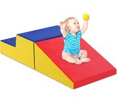 2 bloques de construcción de espuma, bloques de construcción blandos para escalar, bloques grandes con escalera y tobogán, superficie de piel sintétic