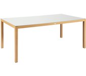 Mesa de jardín rectangular efecto madera + tablero blanco
