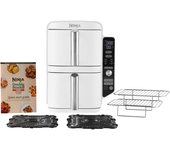 Sharkninja sl400euwh freidora doble de aire caliente independiente de 9,5 l y 2470 w, color blanco