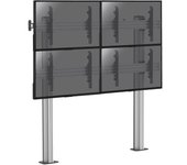 Soporte de suelo atornillable para 4 tv 45-55, altura 175 cm