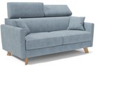 Francy sofá cama con reposacabezas ajustables 180 cm (mat. 140x197) azul