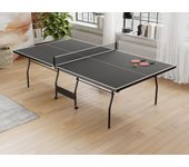 Mesa de ping-pong plegable con ruedas para interior con accesorios - gris antracita - l274 x p152.5 x alt. 76 cm - garry