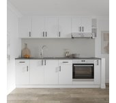Conjunto cocina haaus karo v17, blanco, encimera thermo 28 mm, l 240 cm