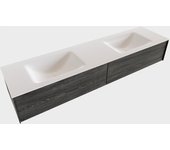 Mondiaz lush 180cm mueble de baño color antracite con 2 cajones. con lavabo cloud doble 2 orificios color talc