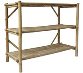 Consola de bambú de 3 niveles, fidji, natural, 100x40x81 cm