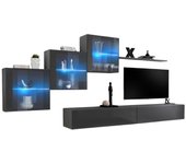 Juego de muebles de sala switch xx diseño, color gris brillante.