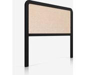 Cabecero de cama de madera eume (ratán) | cama de 105 | pino | negro (ratan sin pintar) | pejecar