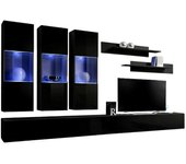 Mueble para tv fly e3 de diseño, color negro brillante. mueble colgante moderno y a la moda para su salón.