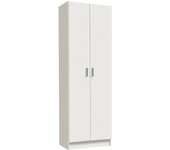 Armario multiusos 2 puertas altiplano, mueble auxiliar, zapatero moderno, zapatero vertical, 59x37h180 cm, blanco