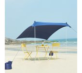 Toldo de playa bernheze lycra 4 bolsas rellenables 200x200x170cm - azul [pro.tec]
