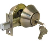 Amig - cerrojo de roseta con llave por ambos lados mod. 1650 | ø 65 mm | espesor máximo puerta: 45 mm | pasador de seguridad antisierra | acero efecto