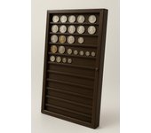 Vitrina colecciones monedas. acabado barniz nogal. ideal exponer tu colección. (50*5*70 cms)