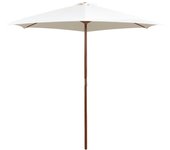 Sombrilla con palo de madera 270 x 270 cm blanco crema 02_0008140