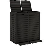 Cubo de basura exterior 78 x 41 x 86 cm polipropileno negro 02_0043837