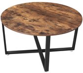 Mesa de centro redonda de 88 cm de diámetro para salón estilo industrial estructura de metal duradera fác 12_0001006