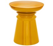 Atmosphera - jaya mesa auxiliar tótem de metal amarillo mostaza d38cm