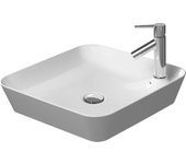Fregadero de sobre encimera duravit cape cod, de 480 mm, con isla de grifos, sin rebosadero, 2328480000, color: blanco