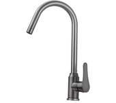 Grifo de cocina negro de alta presión de acero inoxidable, grifos cocina fregadero cepillado giratorio 360°, grifo de fregadero monomando
