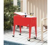 Vidaxl carrito nevera con ruedas rojo 92x43x89 cm