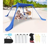 Carpa de playa con dosel de 300 x 300 x 200 cm, fácil de instalar, ideal para acampar al aire libre en familia y pescar.