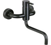 Mezclador de fregadero de cocina de pared en acero inoxidable color bronce con caño orientable pollini ap2071b - gunmetal