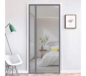 Puerta mosquitera magnética, cortina antiinsectos, cierre automático, para entrada y dormitorio, gris (100 x 210 cm)